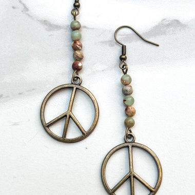 Peace Earrings Imperial Jasper - The Elevated Hippie