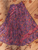 Hippie Boho Style 2 Layer Floral Silk Wrap Skirt - The Elevated Hippie