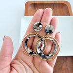 Georgia Earrings in Ivory & Slate – Bold, Playful & Uniquely Chic - The Elevated Hippie