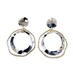 Georgia Earrings in Ivory & Slate – Bold, Playful & Uniquely Chic - The Elevated Hippie