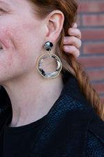 Georgia Earrings in Ivory & Slate – Bold, Playful & Uniquely Chic - The Elevated Hippie