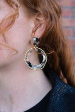 Georgia Earrings in Ivory & Slate – Bold, Playful & Uniquely Chic - The Elevated Hippie