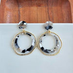 Georgia Earrings in Ivory & Slate – Bold, Playful & Uniquely Chic - The Elevated Hippie