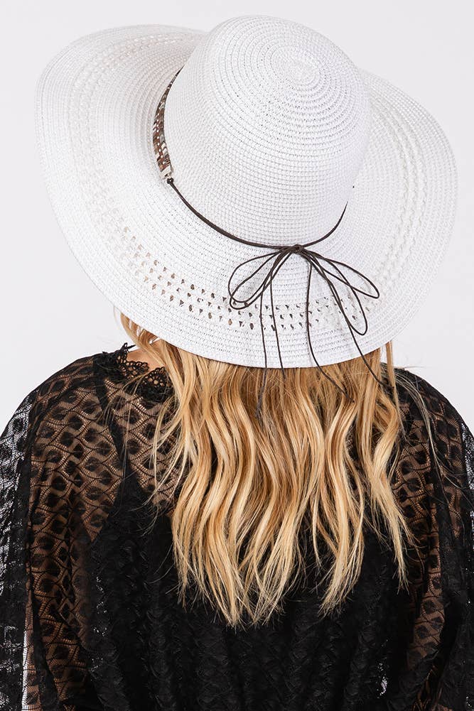 Evil Eye and Multi Design Band Wide Brim Straw Hat boho clothing, festival outfit, hippie style apparel | Elevated Hippie