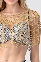 Sexy Metallic Beaded Shawl Crochet Poncho boho clothing, festival outfit, hippie style apparel | Elevated Hippie