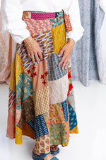 Colorful Patchwork Wrap Skirt – 100% Cotton - The Elevated Hippie