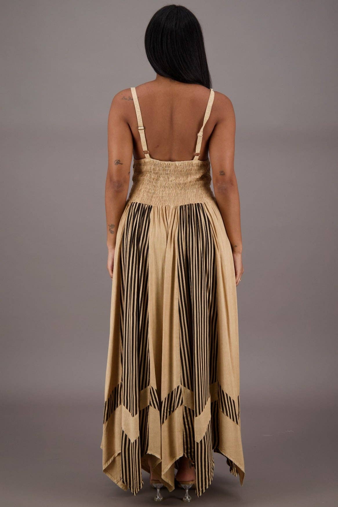 Regal Flair Acid Wash Maxi Dress ADL-24339 boho clothing, festival outfit, hippie style apparel | Elevated Hippie