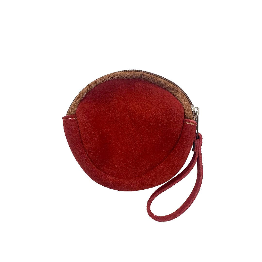 Round Embroidered Floral Leather "Bella" Coin Purse Pouch boho clothing, festival outfit, hippie style apparel | Elevated Hippie