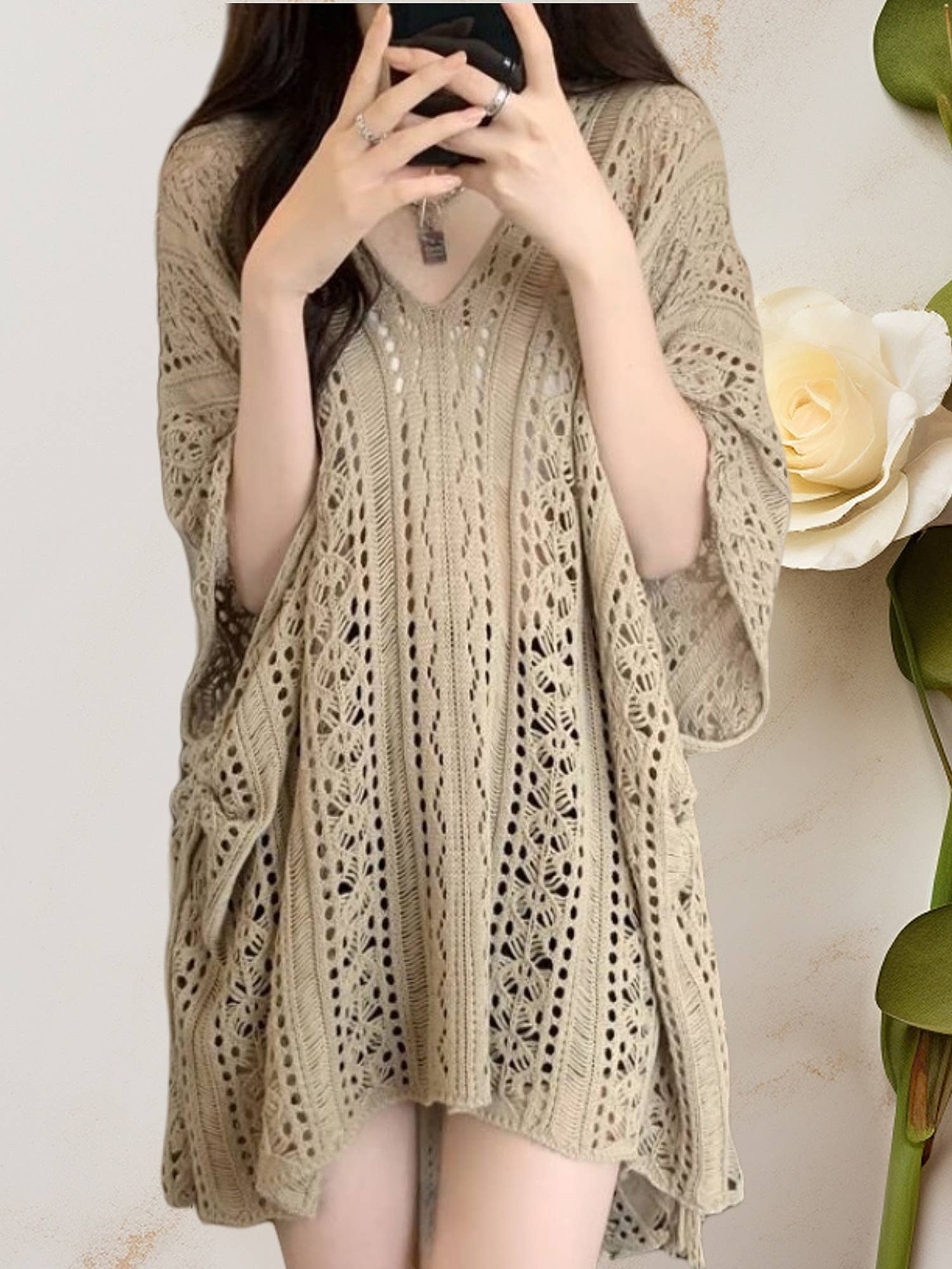 Tassel Detailed Crochet Tunic Cover Up – Boho Beach Kaftan boho clothing, festival outfit, hippie style apparel | Elevated Hippie