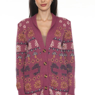 Fair Isle Mushroom Cardigan - The Elevated Hippie