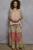 Sleeveless V-Neck Babydoll Lace Trim Knit Top boho clothing, festival outfit, hippie style apparel | Elevated Hippie