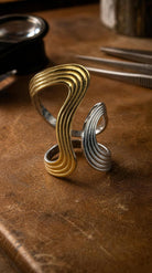 Ripple Mixed Metal Adjustable Ring boho clothing, festival outfit, hippie style apparel | Elevated Hippie
