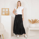 Boho Bias-Cut Skirt in Plaid Print & Stripe, Mixed Media  - The Elevated Hippie