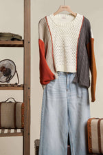 Multi Fabric Color Block Sweater - The Elevated Hippie