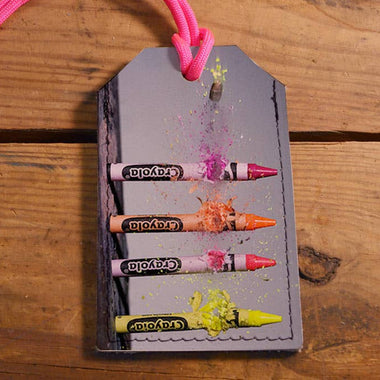 Crayons - Leather Luggage Tag - The Elevated Hippie