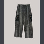Heavy Striped Brushed Cotton Cargo Pants with Tie Dye Bolt - The Elevated Hippie