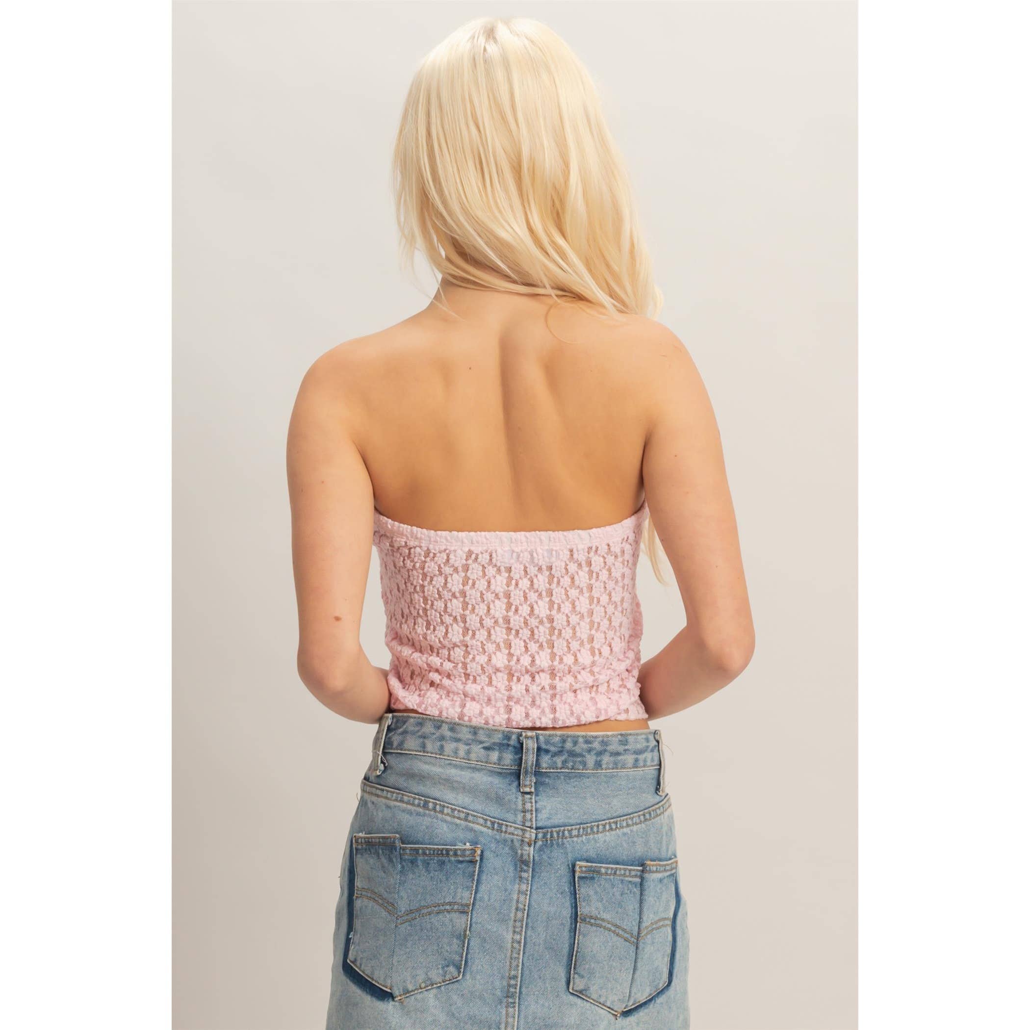 HYFVE - Strapless Lace Top With Elastic boho clothing, festival outfit, hippie style apparel | Elevated Hippie
