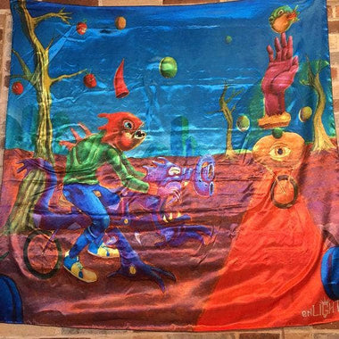 Bicyle Day Tapestry Art By Poskeone For Enlighten Clothing Co. - The Elevated Hippie