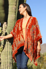 X2EC7-BW82 BURNOUT VELVET KIMONO - The Elevated Hippie