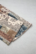 Khaki Patchwork Print Casual Jeans