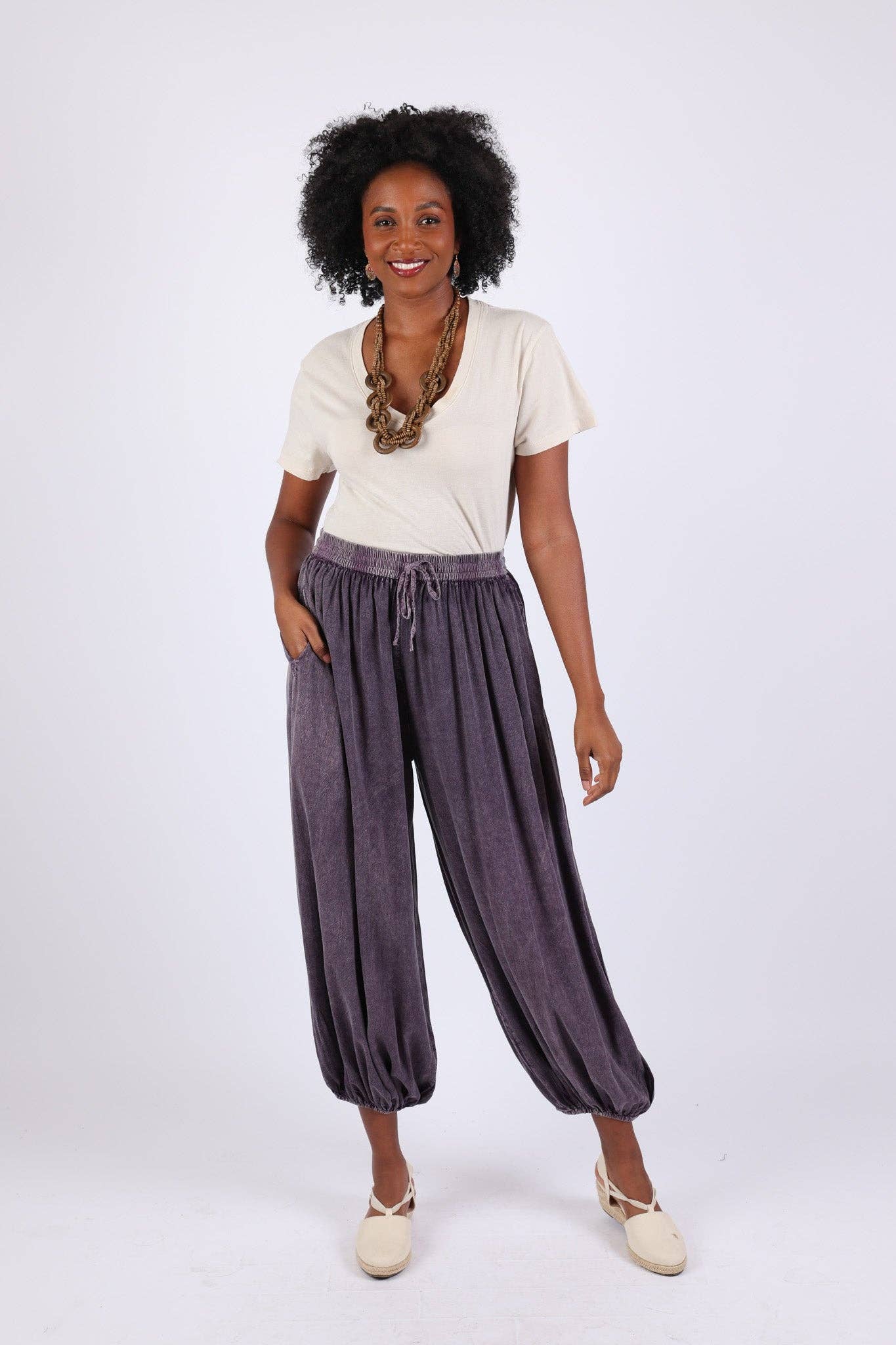 Stonewashed Harem Pants: Cuffed Hem (Fall Colors) boho clothing, festival outfit, hippie style apparel | Elevated Hippie