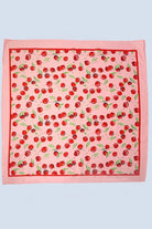 CHERRY PRINT SILKY FEEL BANDANA SCARF | 40SC626 boho clothing, festival outfit, hippie style apparel | Elevated Hippie