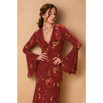 Harvest Mirage Ruffled Bell Sleeve Maxi Dress - The Elevated Hippie