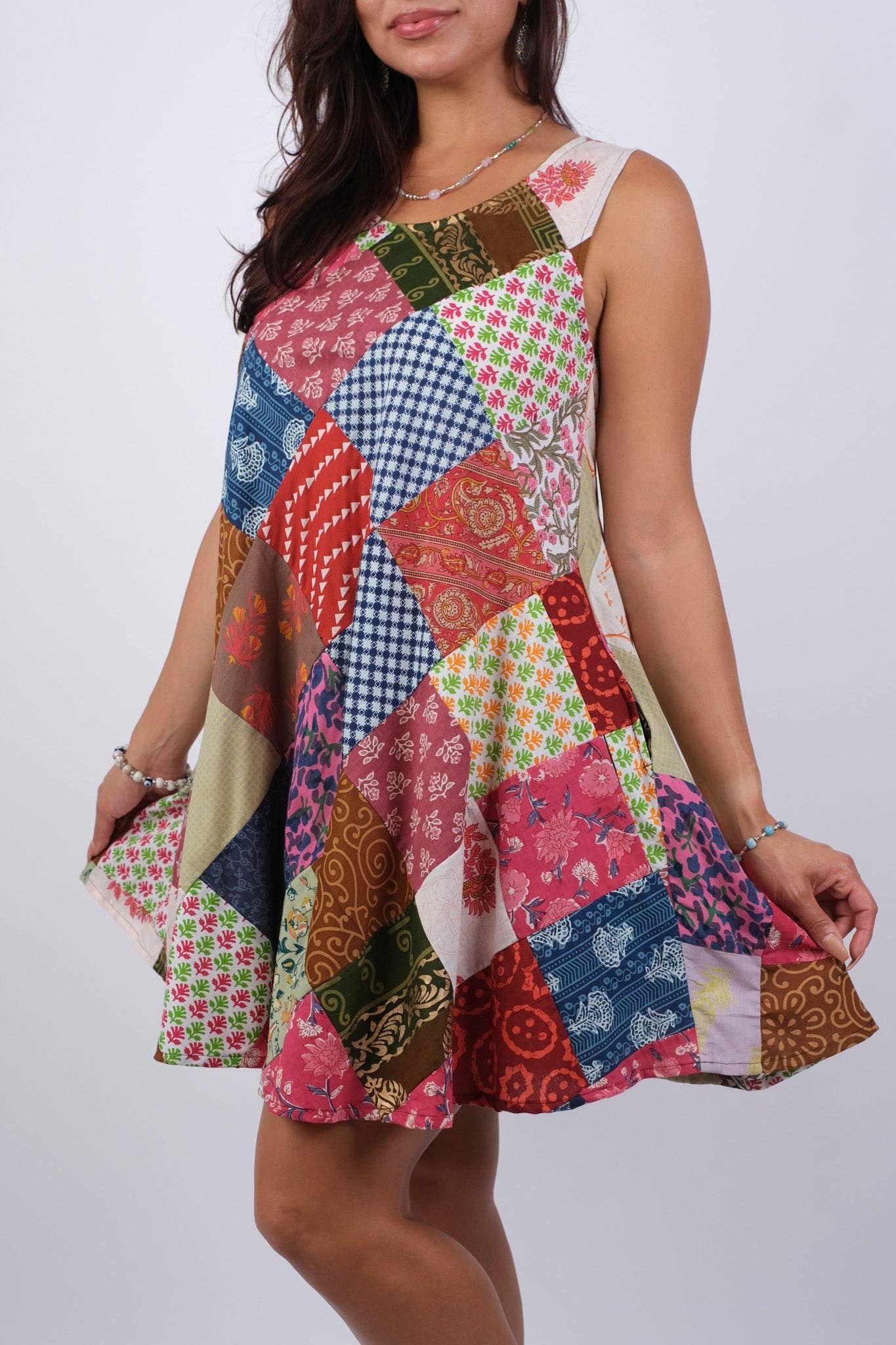 Free Spirit Hippie Patchwork Dress boho clothing, festival outfit, hippie style apparel | Elevated Hippie