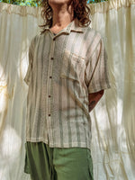 Men's Surfer Mesh Boho Cotton Button Up Tee Boho Men's Shirt - The Elevated Hippie