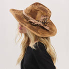 Rustic Cowgirl Feather and Band Fedora Hat boho clothing, festival outfit, hippie style apparel | Elevated Hippie