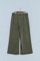 Jungle Green Mineral Wash Flare Leg Drawstring Pants