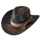 Distressed Fabric Band Feather Cowgirl Fedora Hat boho clothing, festival outfit, hippie style apparel | Elevated Hippie
