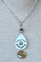 Breathe Peace Sign Necklace in Silver boho clothing, festival outfit, hippie style apparel | Elevated Hippie
