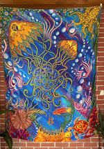 Tapestry / Hidden Stealy / Jellyfish Art / Steal Your Face Art / Festival Tapestry - The Elevated Hippie