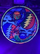 Night And Day Yin Yang UV Reactive / Blacklight Parasol – Hippie Art, Psychedelic Festival Accessory boho clothing, festival outfit, hippie style apparel | Elevated Hippie