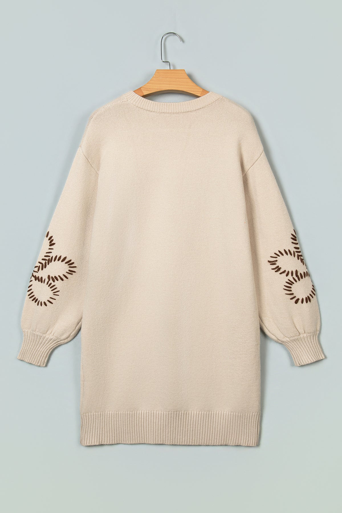 Parchment Floral Puff Sleeve Sweater Dress