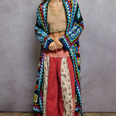 Long Sleeve Various Colors Crochet Cardigan - The Elevated Hippie