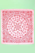 PAISLEY PINK SILKY FEEL BANDANA SCARF | 40SC616 boho clothing, festival outfit, hippie style apparel | Elevated Hippie