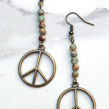 Peace Earrings Imperial Jasper - The Elevated Hippie