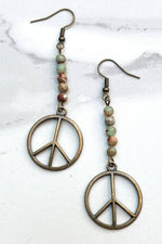Peace Earrings Imperial Jasper - The Elevated Hippie