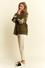 Be Yourself Love Yourself Printed Oversized Sweatshirt - The Elevated Hippie