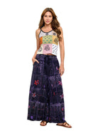 Brushed Tie Dye Hand Embroidered Floral Pants boho clothing, festival outfit, hippie style apparel | Elevated Hippie