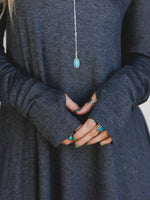 Jake Long Sleeve Crewneck Dress - Charcoal - The Elevated Hippie