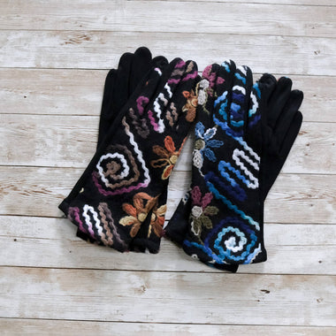 Hand Embroidered Fleece Lined Winter Gloves (Pack of 6) - The Elevated Hippie