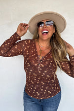 ANNIE VNECK MESH TOP