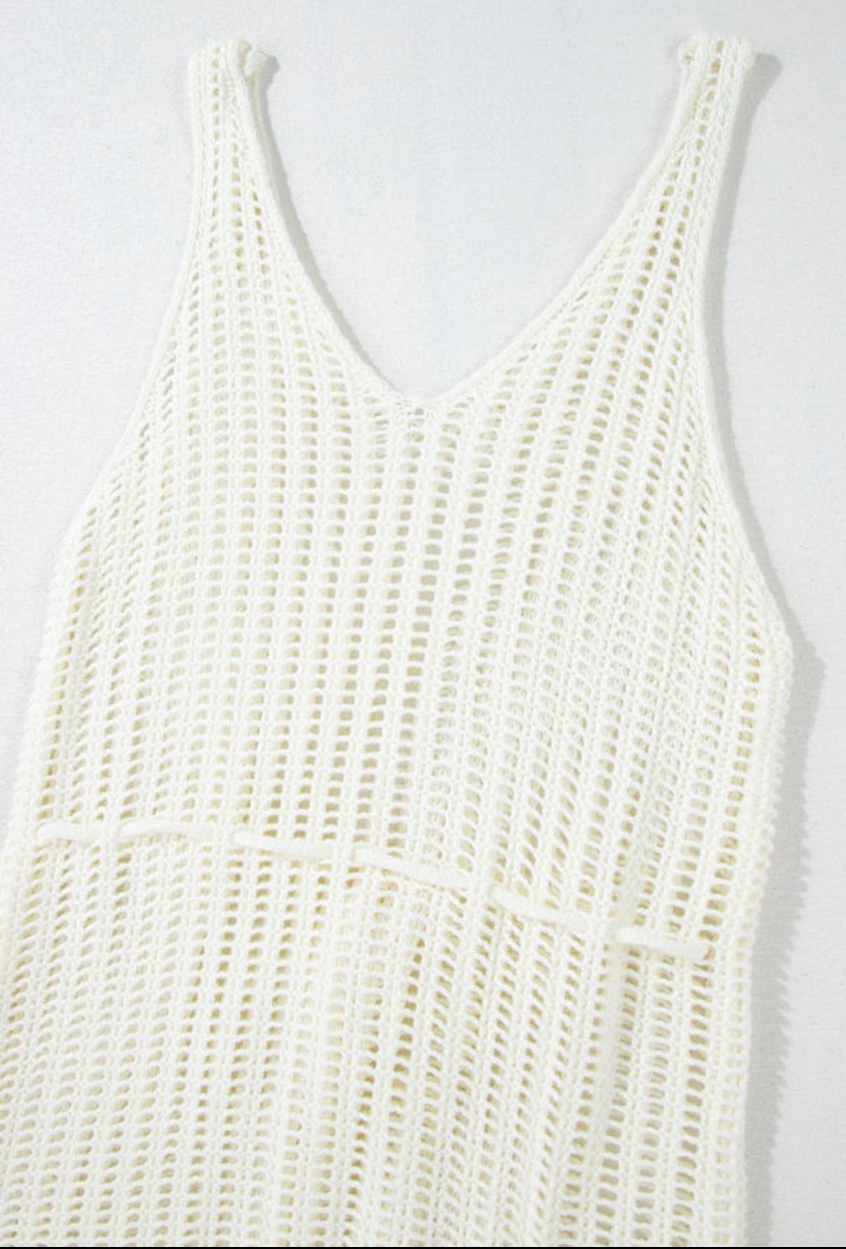 White Crochet Fringe Beach Cover Up Dress Festival boho clothing, festival outfit, hippie style apparel | Elevated Hippie