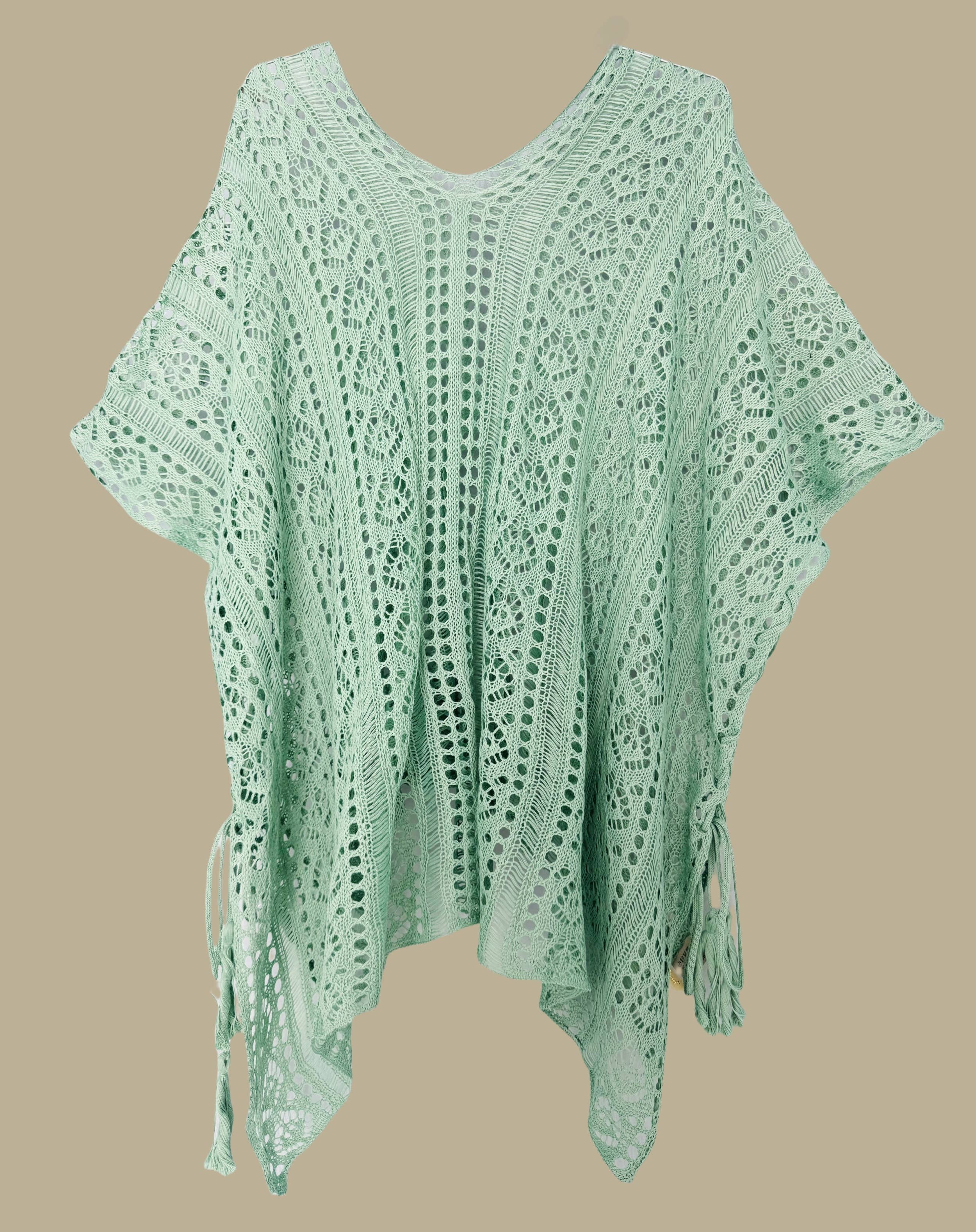 Tassel Detailed Crochet Tunic Cover Up – Boho Beach Kaftan boho clothing, festival outfit, hippie style apparel | Elevated Hippie