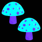 Alice Down The Rabbit Hole Super Blacklight Pink and White Glitter Shroom Nipple Cover Pasties boho clothing, festival outfit, hippie style apparel | Elevated Hippie
