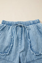 Myosotis Acid Wash Denim Shorts boho clothing, festival outfit, hippie style apparel | Elevated Hippie