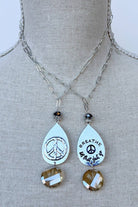 Breathe Peace Sign Necklace in Silver boho clothing, festival outfit, hippie style apparel | Elevated Hippie
